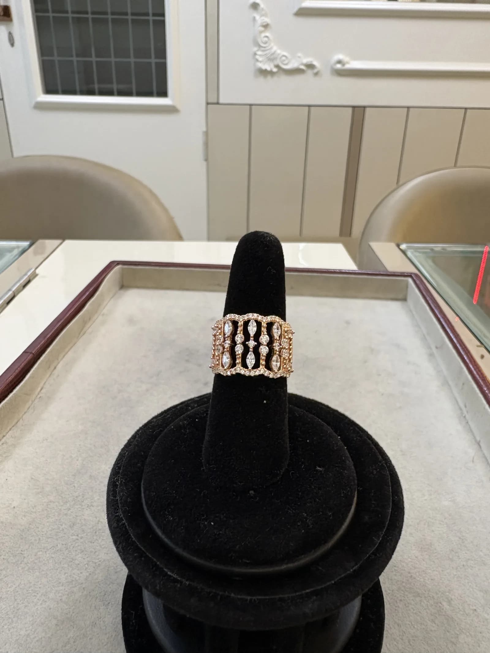 Marquise Lattice Band Ring in rose gold plated 925 sterling silver, photo 3