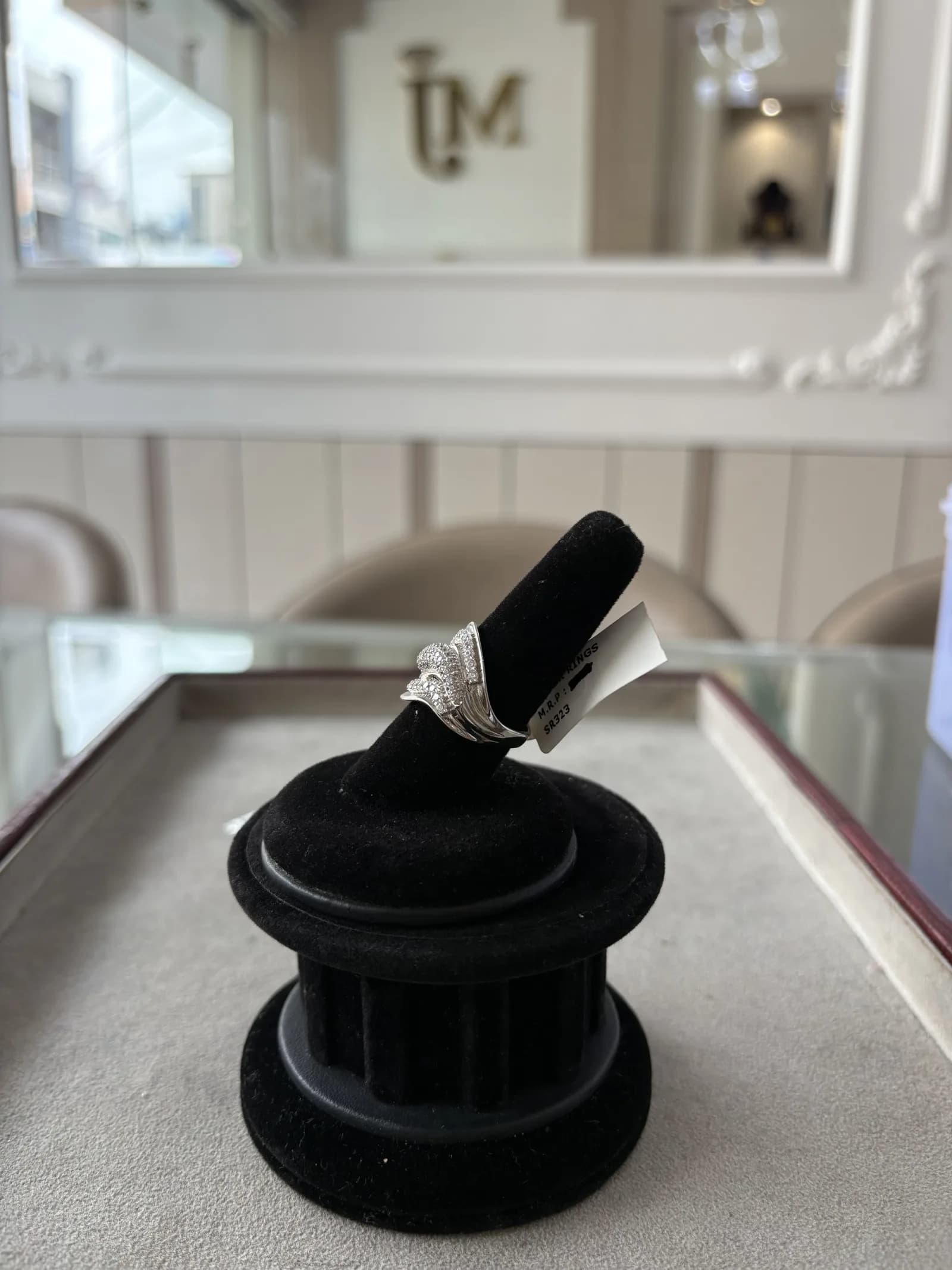 Silver Wave Cocktail Ring in rhodium plated 925 sterling silver, photo 3