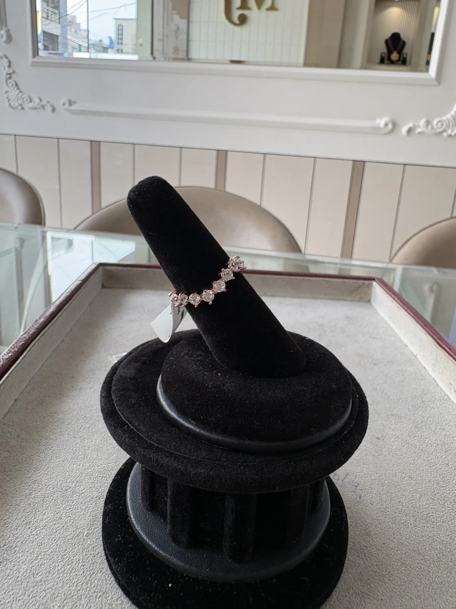 Rose Tiara Band Ring in rose gold plated 925 sterling silver, photo 3