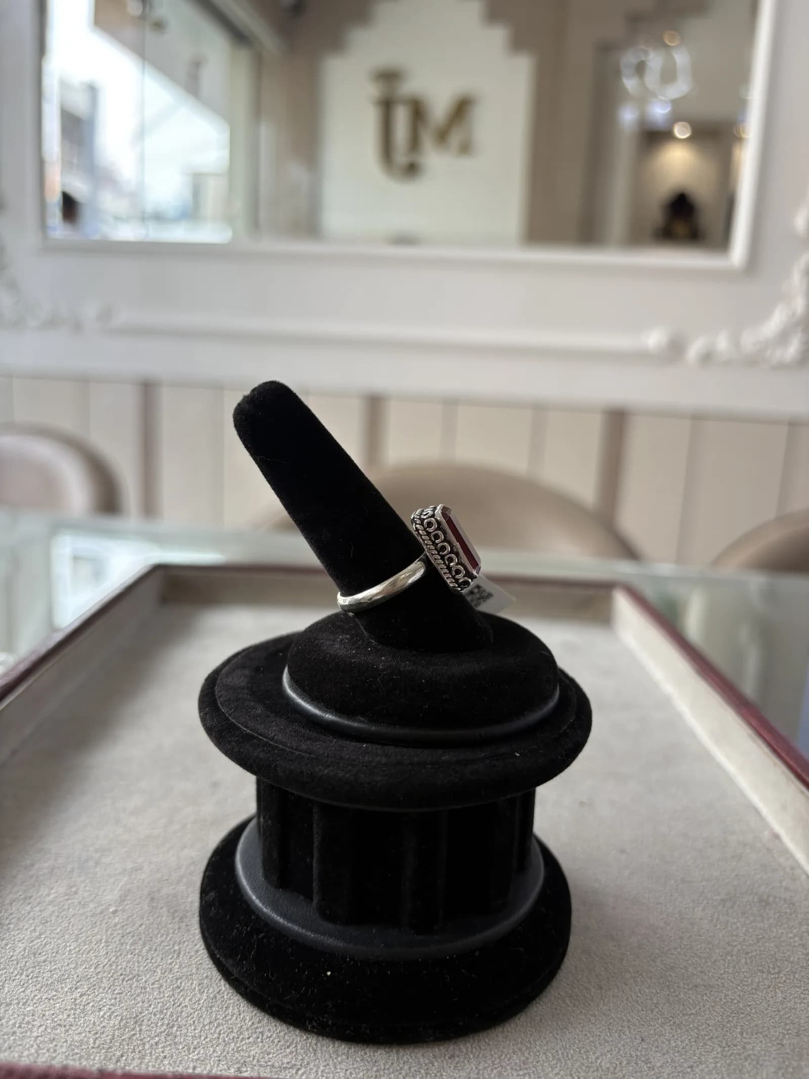 Ruby Tablet Ring in oxidised 925 sterling silver, photo 3