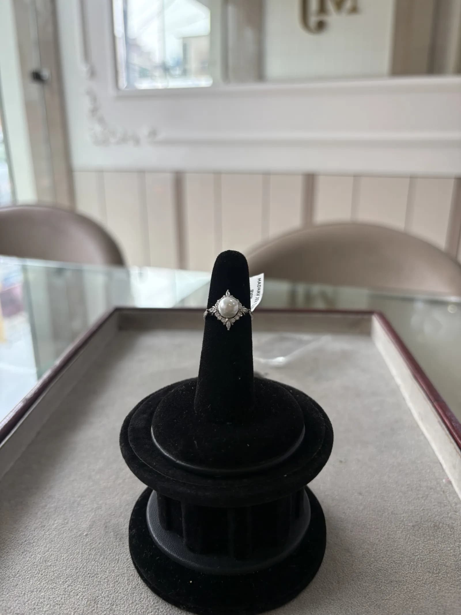 Pearl Star Ring in rhodium plated 925 sterling silver, photo 2