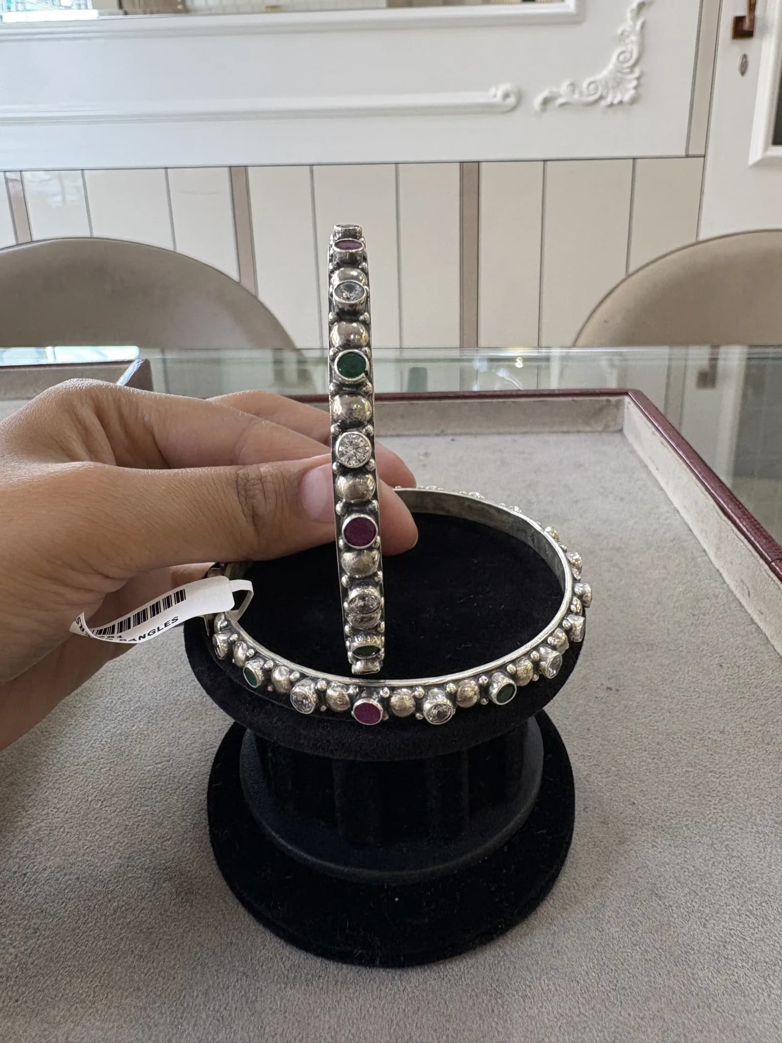 Bobble Gem Kada in oxidised 925 sterling silver, photo 2