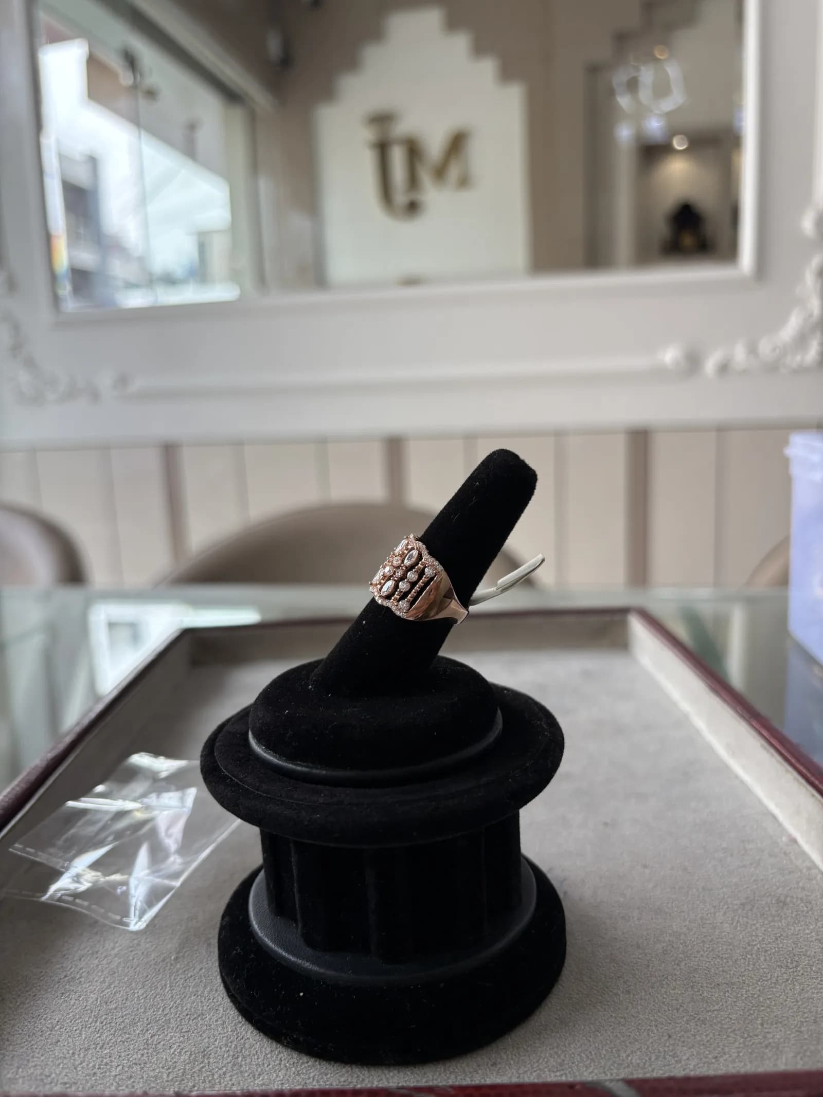 Rose Jaali Wide Band Ring in rose gold plated 925 sterling silver, photo 3
