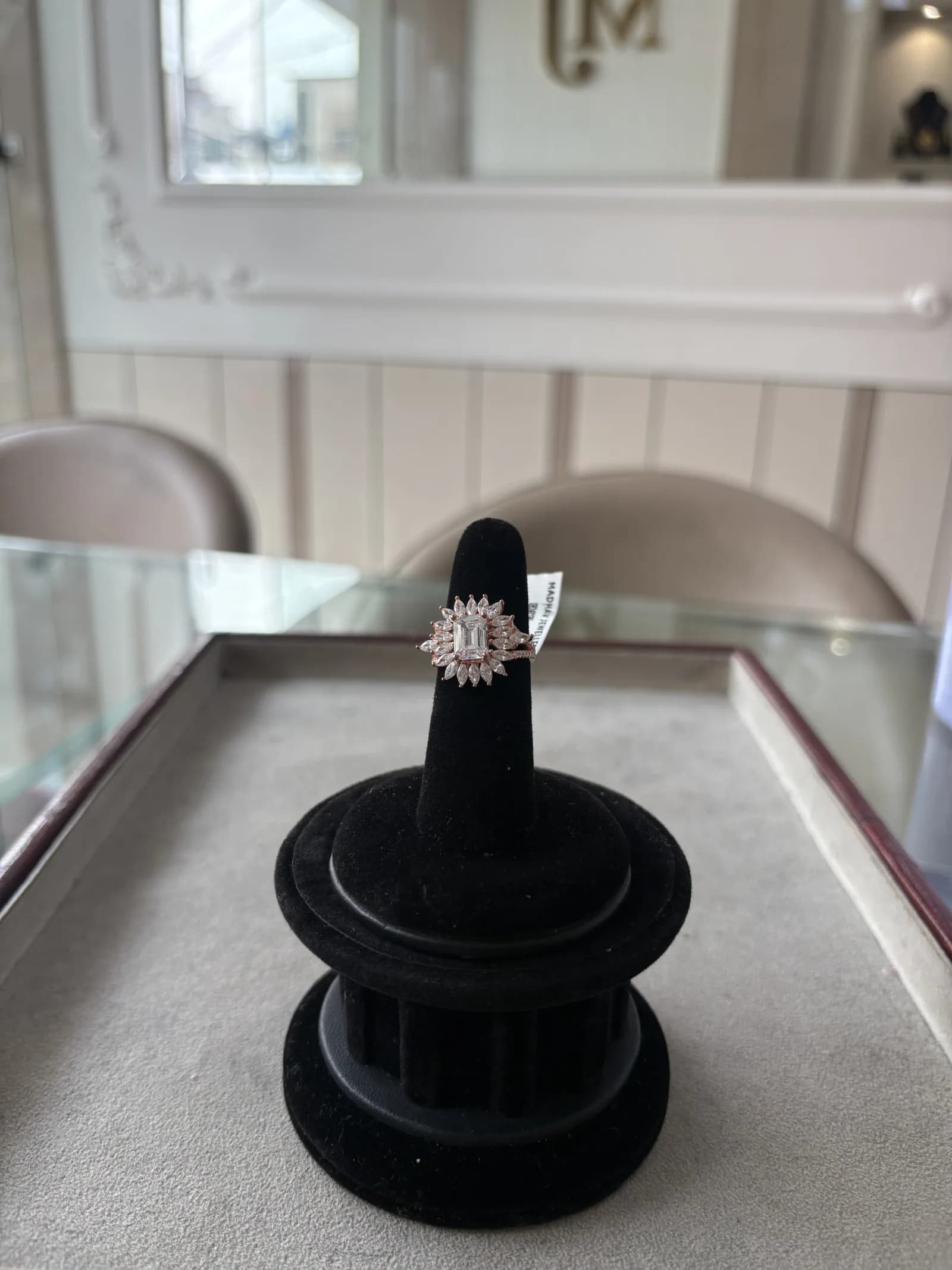 Rose Starburst Halo Ring in rose gold plated 925 sterling silver, photo 2