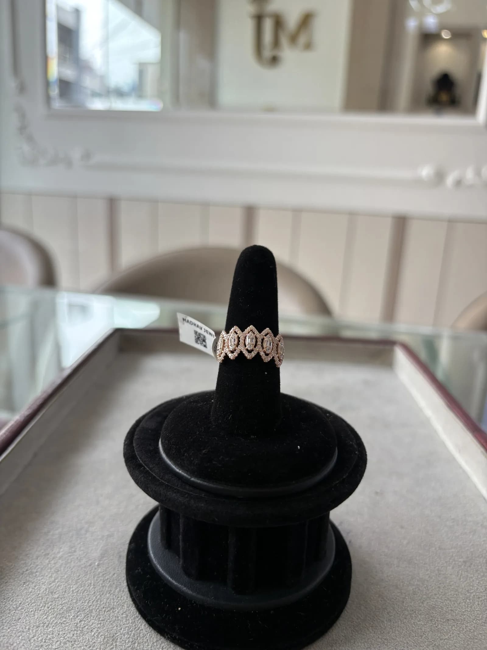 Rose Marquise Link Band Ring in rose gold plated 925 sterling silver, photo 2