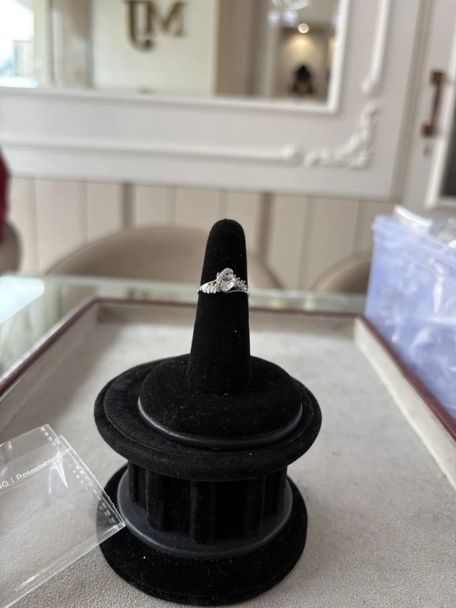 Pear Swirl Ring in rhodium plated 925 sterling silver, photo 2