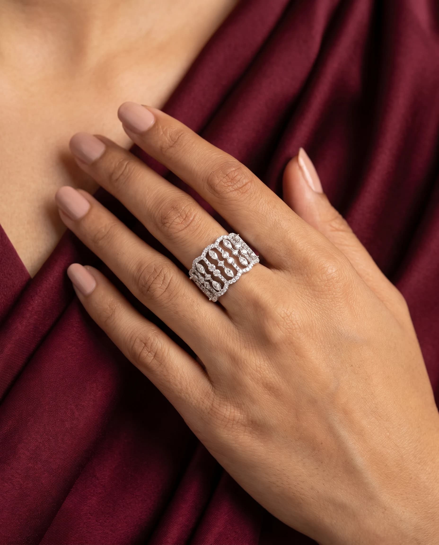 Jharokha Wide Band Ring