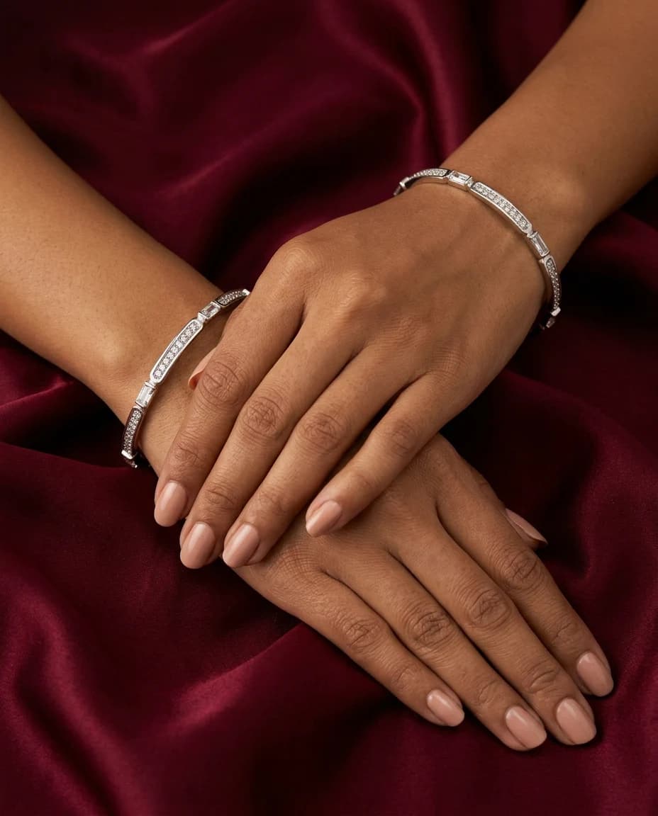 Baguette Bar Pave Bangle