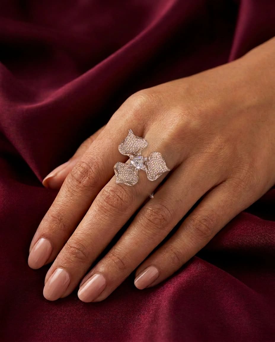 Rose Petal Cluster Ring