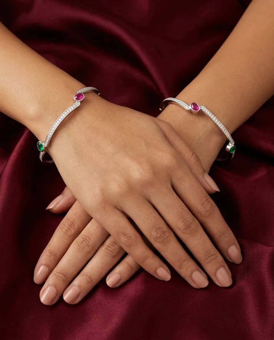 Ruby Crossover Pave Cuff