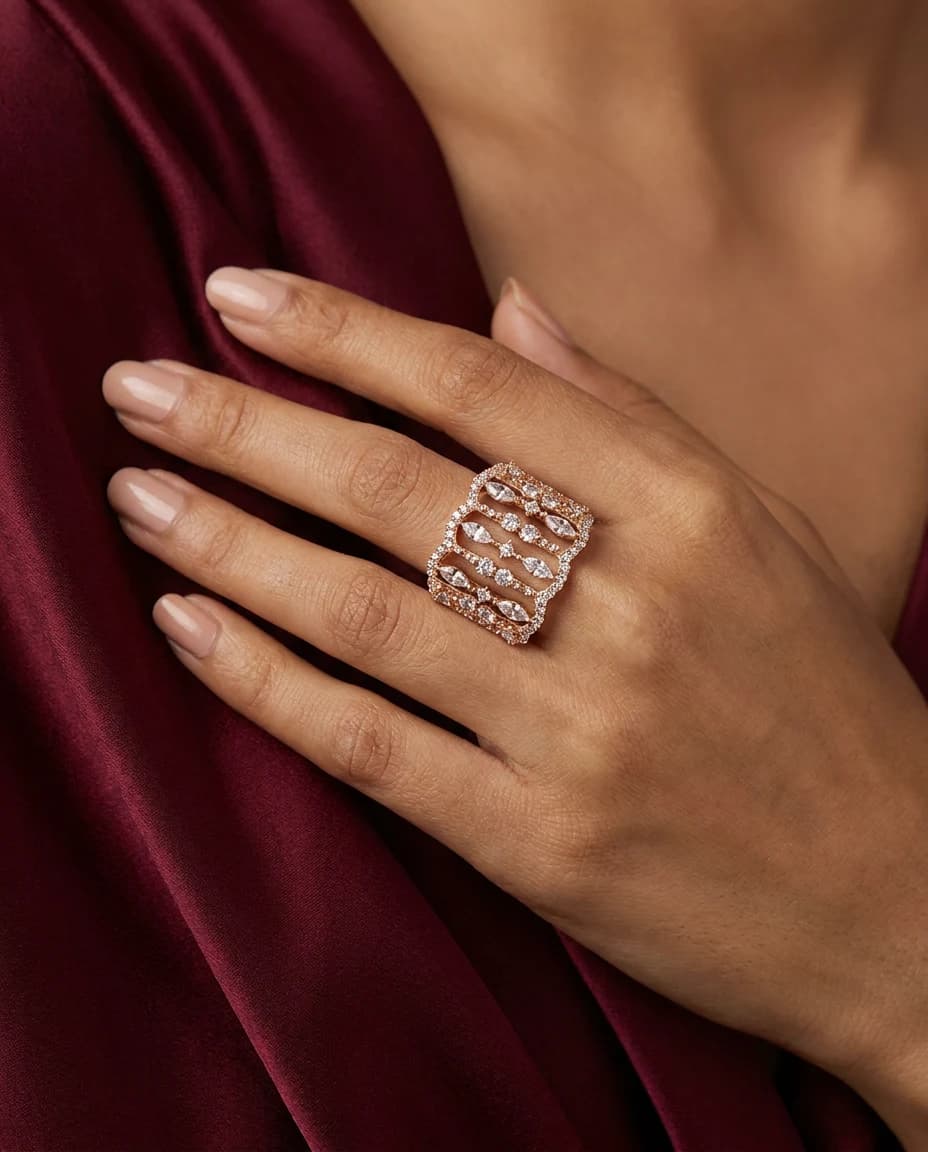 Marquise Lattice Band Ring