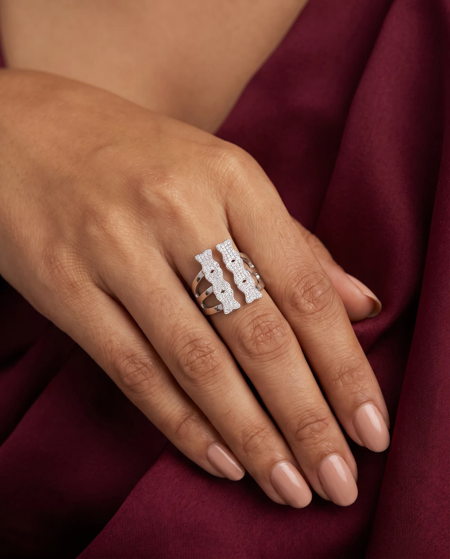 Twin Deco Bar Ring