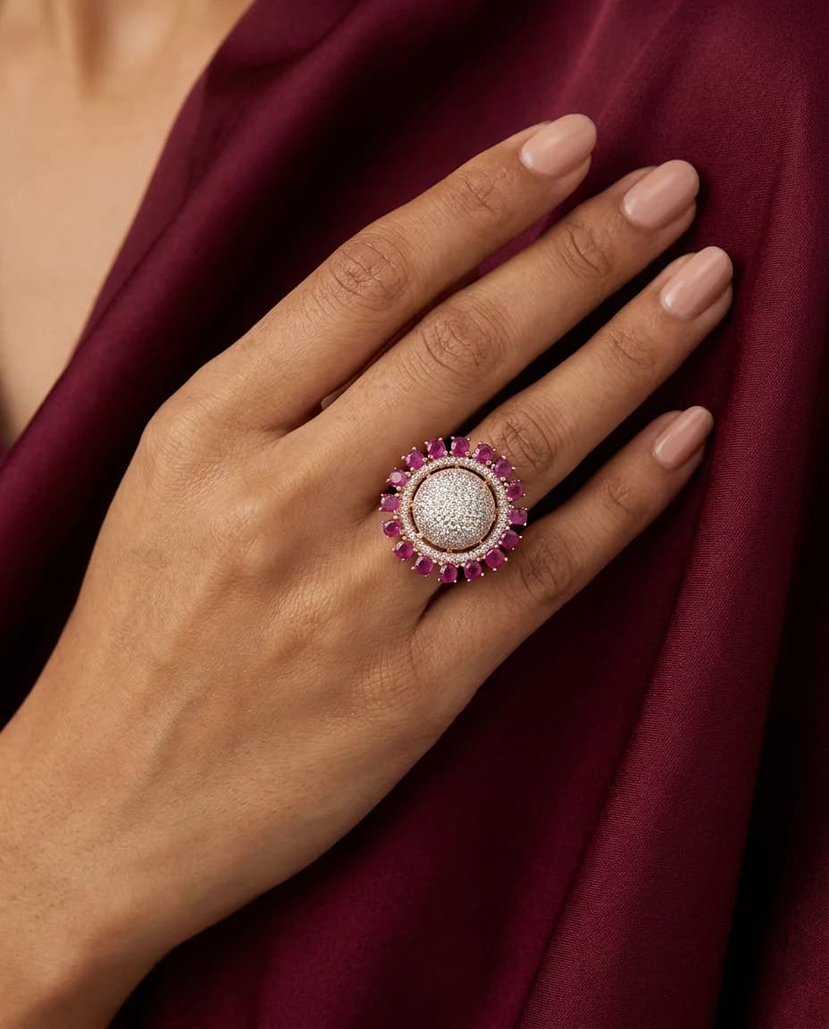 Rouge Halo Dome Ring