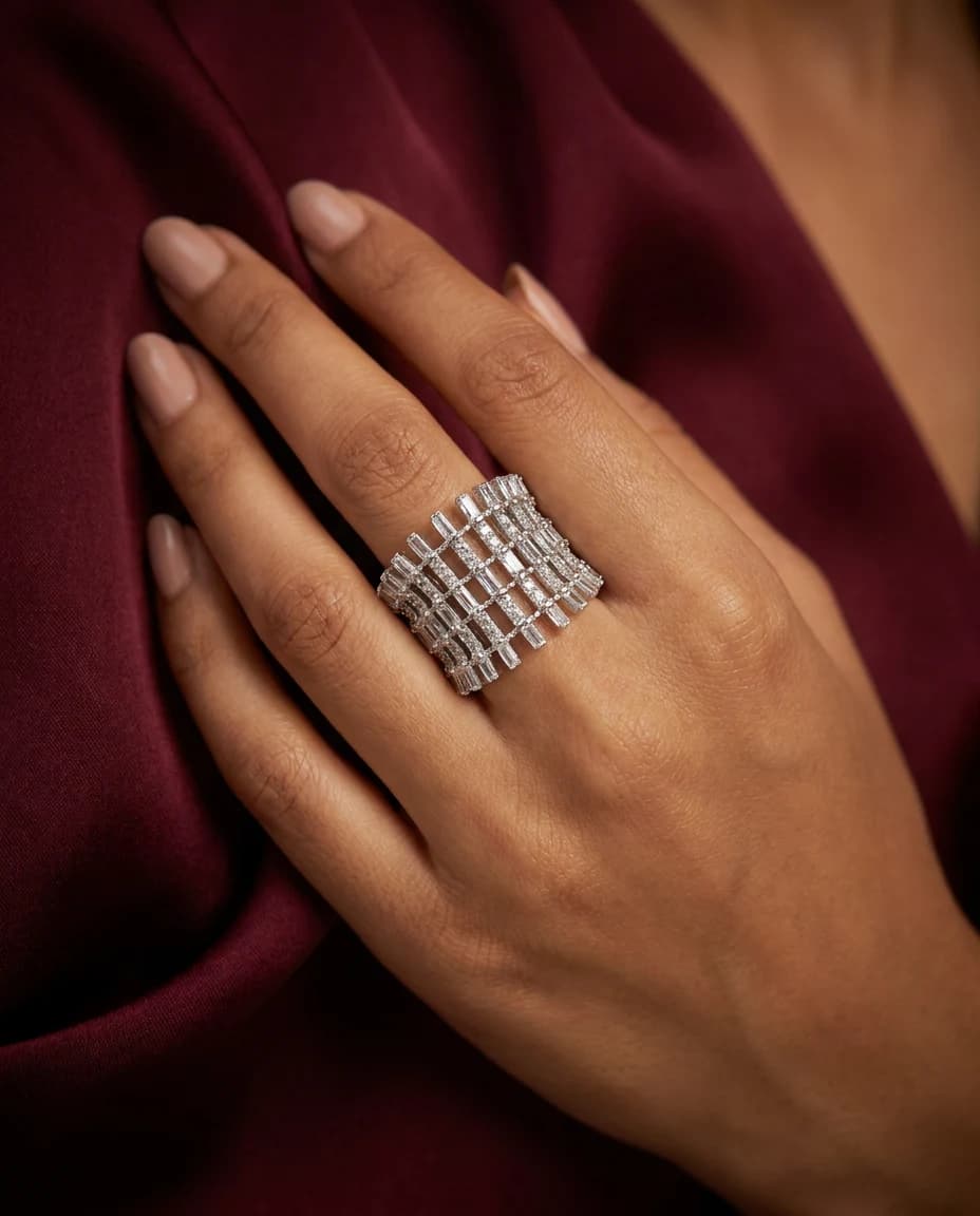 Baguette Wide Band Ring