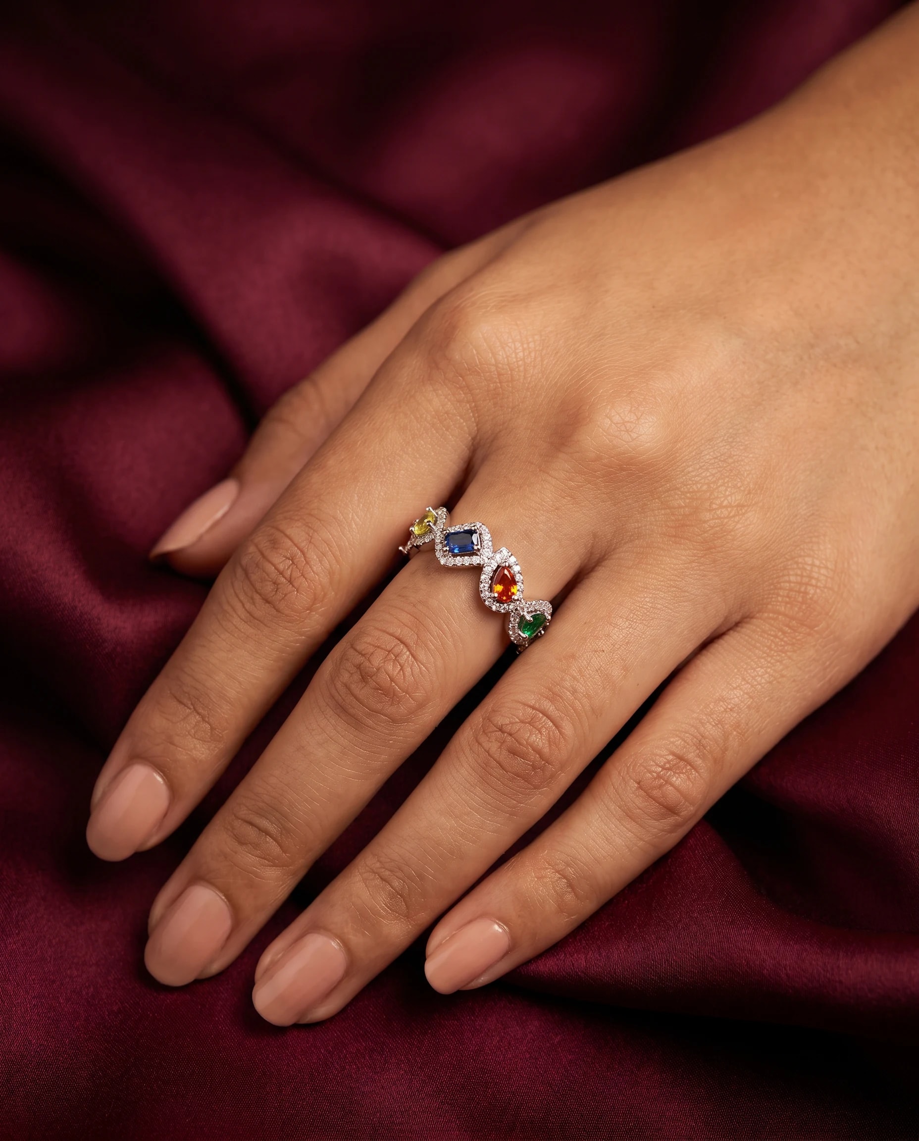 Rang Wave Ring in rhodium plated 925 sterling silver, photo 1