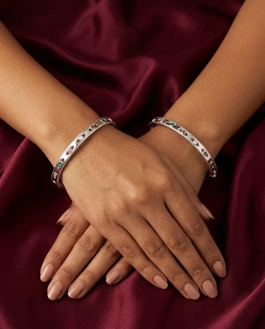 Eye Cut-Out Gem Bangle