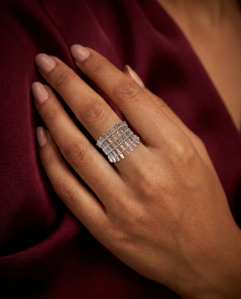 Baguette Wide Band Ring