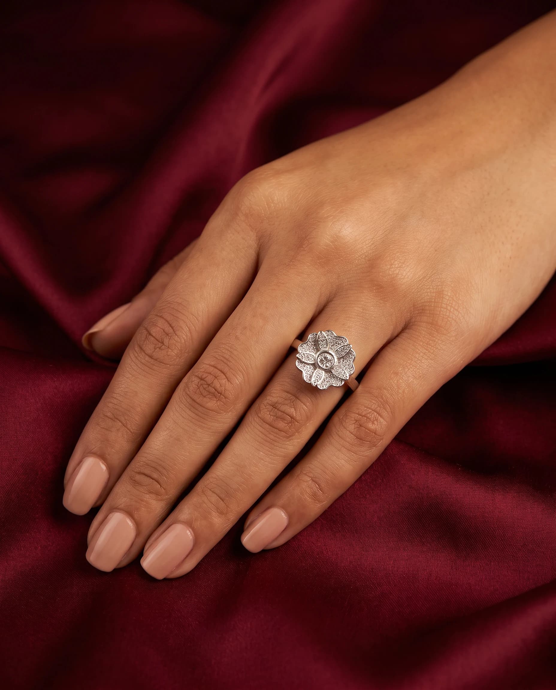 Twin Blossom Open Ring